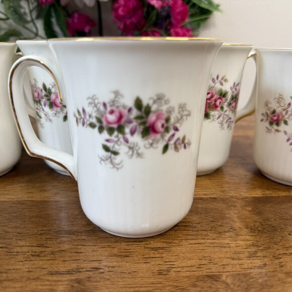 Royal Albert Lavender Rose Mugs Set of 5 Bone China England Floral Pink Rose Tea - Picture 3 of 8